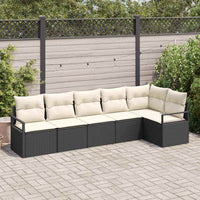 vidaXL Conjunto de Sofás 6 pcs Preto vime PE