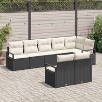 vidaXL Conjunto de Sofás 8 pcs Preto vime PE
