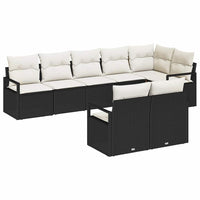 vidaXL Conjunto de Sofás 8 pcs Preto vime PE