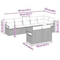 vidaXL Conjunto de Sofás 8 pcs Preto vime PE