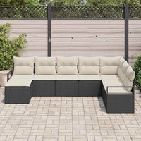 vidaXL Conjunto de Sofás com almofada 8 pcs Preto vime PE