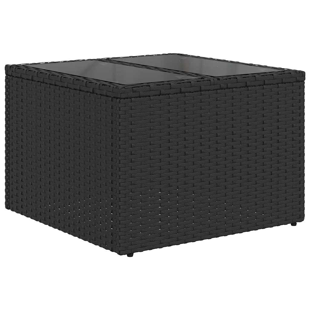 vidaXL Conjunto de Sofás com almofada 8 pcs Preto e Creme vime PE