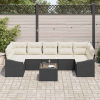 vidaXL Conjunto de Sofás Preto e Creme 55 x 55 x 37 cm vime PE