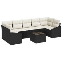 vidaXL Conjunto de Sofás Preto e Creme 55 x 55 x 37 cm vime PE