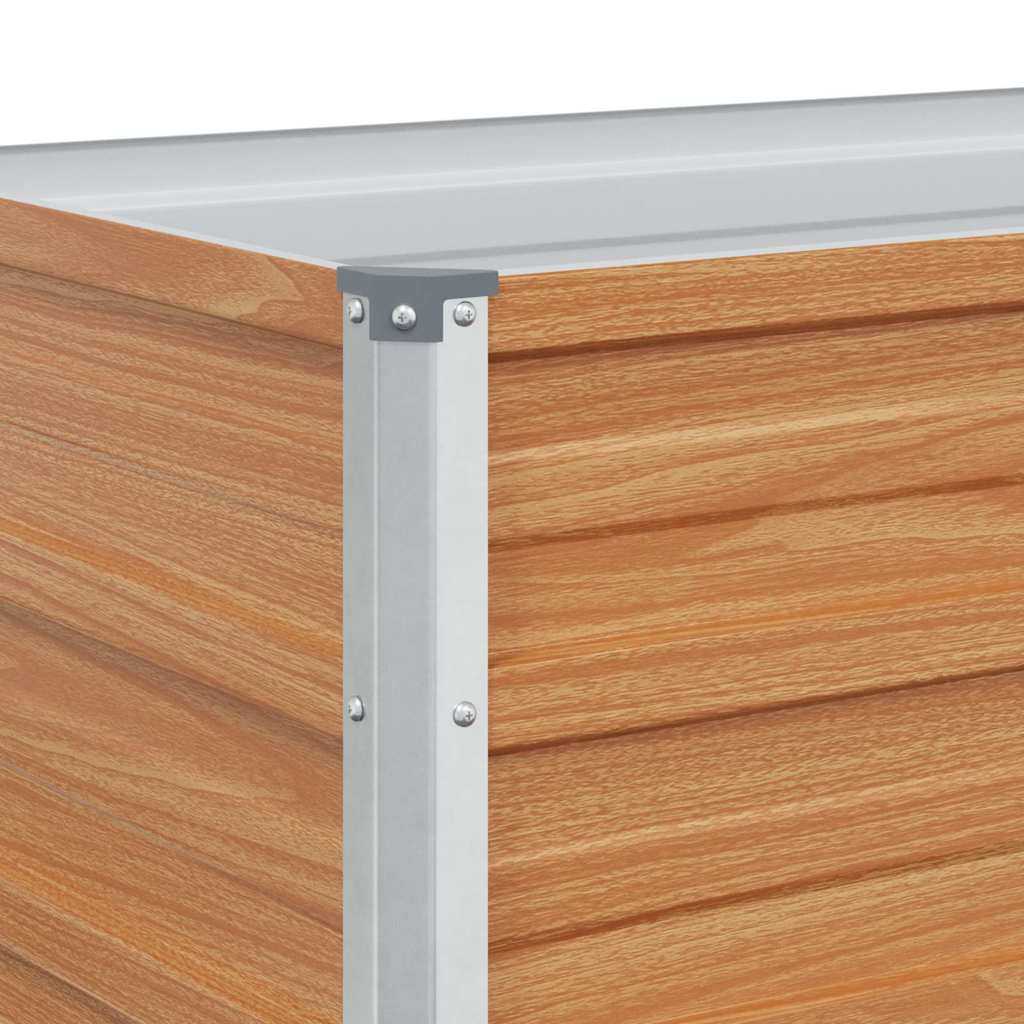 vidaXL Canteiro de jardim elevado Marrom Claro 100 x 100 x 77 cm