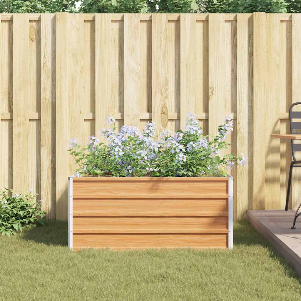 vidaXL Canteiro de jardim elevado Marrom Claro 100 x 100 x 77 cm