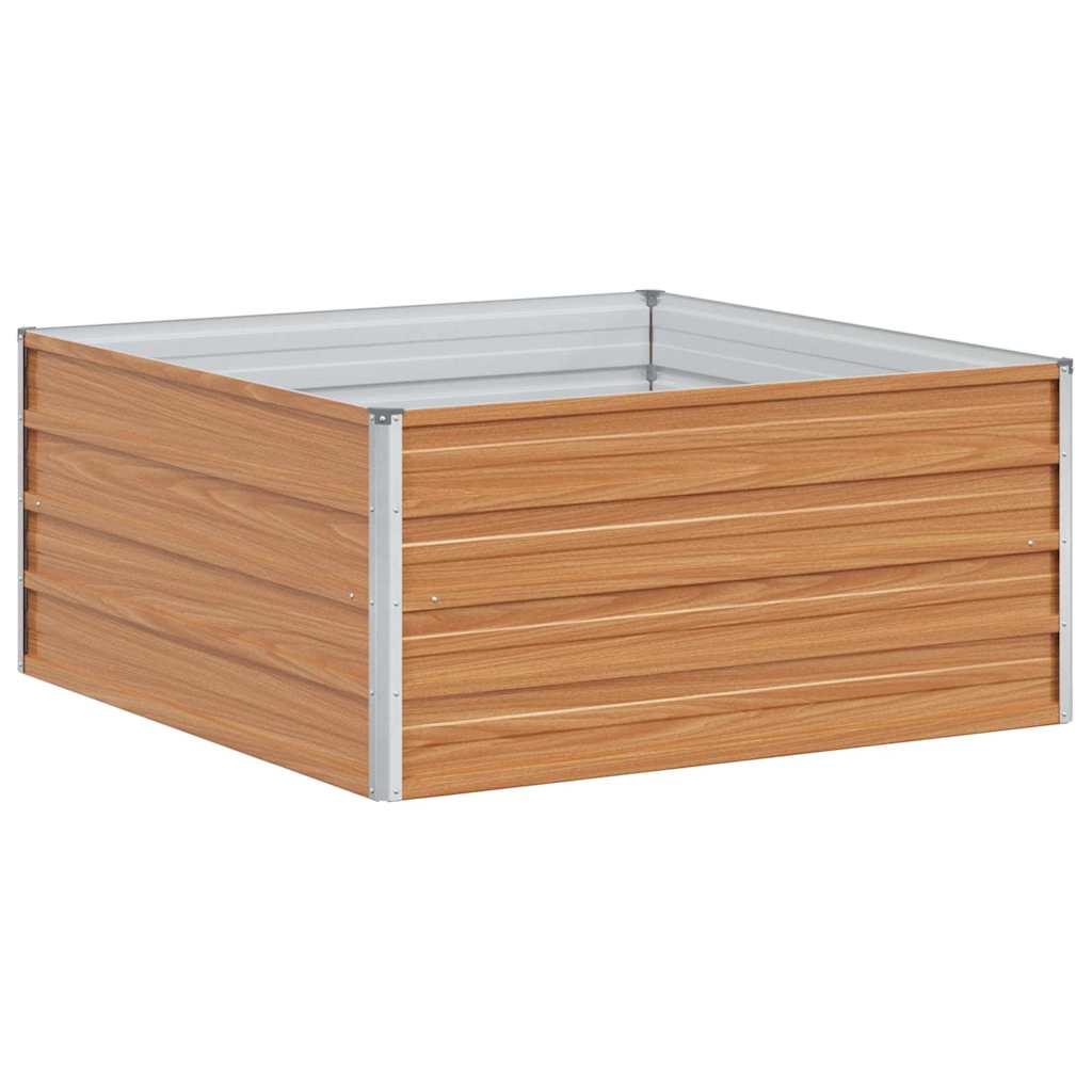 vidaXL Canteiro de jardim elevado Marrom Claro 100 x 100 x 77 cm