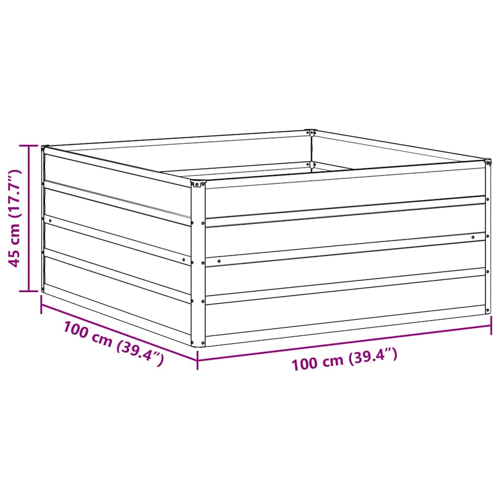vidaXL Canteiro de jardim elevado Marrom Claro 100 x 100 x 77 cm
