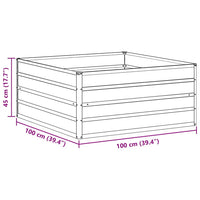 vidaXL Canteiro de jardim elevado Marrom Claro 100 x 100 x 77 cm