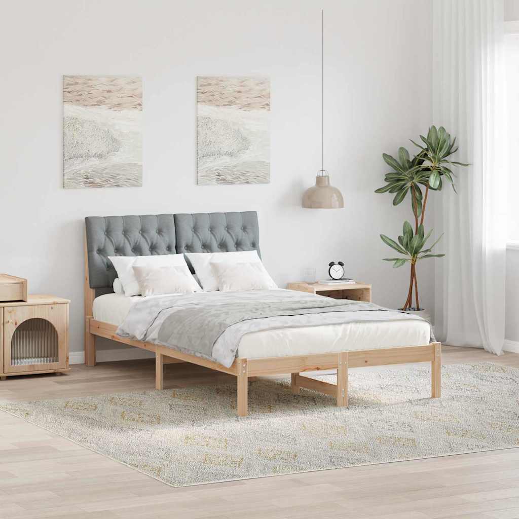 vidaXL Estrutura de Cama com Cabeceira Estofada Castanho 200 x 200 cm