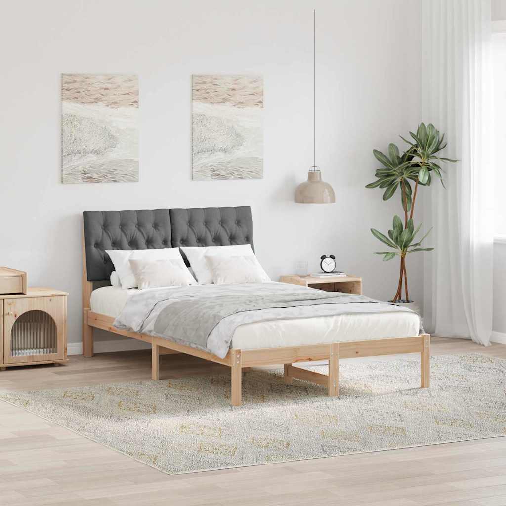 vidaXL Estrutura de Cama com Cabeceira Estofada Castanho 200 x 200 cm