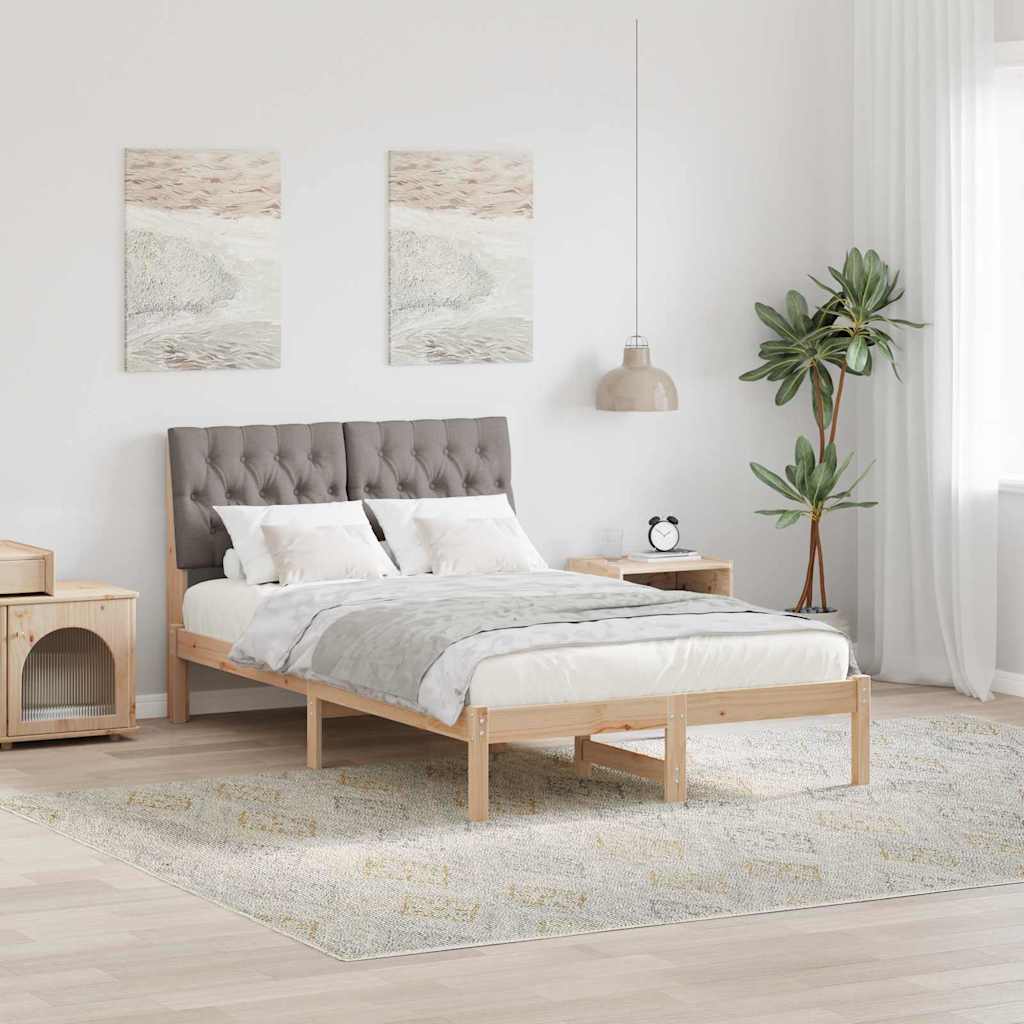 vidaXL Estrutura de Cama com Cabeceira Estofada Castanho 200 x 200 cm
