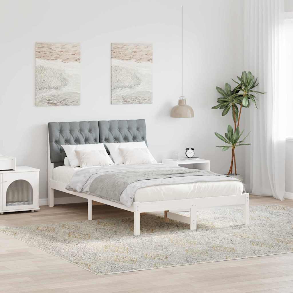 vidaXL Estrutura de Cama com Cabeceira Estofada Castanho 200 x 200 cm