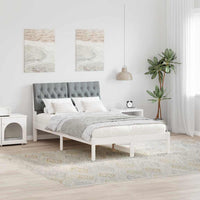 vidaXL Estrutura de Cama com Cabeceira Estofada Castanho 200 x 200 cm