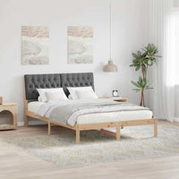 vidaXL Estrutura de Cama com Cabeceira Estofada Castanho 200 x 200 cm