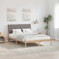 vidaXL Estrutura de Cama com Cabeceira Estofada Castanho 200 x 200 cm