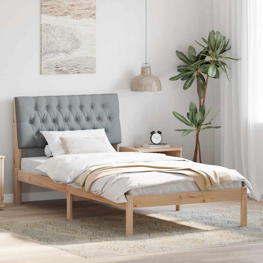 vidaXL Estrutura de Cama com Cabeceira Estofada Castanho 200 x 200 cm
