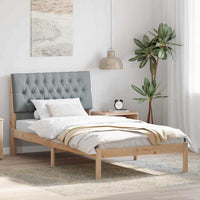 vidaXL Estrutura de Cama com Cabeceira Estofada Castanho 200 x 200 cm