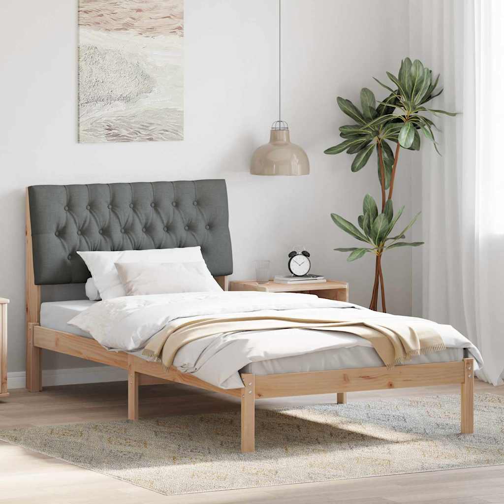 vidaXL Estrutura de Cama com Cabeceira Estofada Castanho 200 x 200 cm