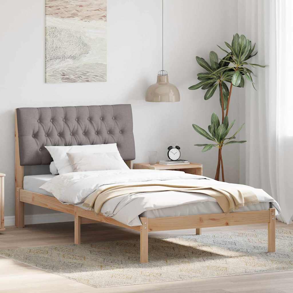 vidaXL Estrutura de Cama com Cabeceira Estofada Castanho 200 x 200 cm