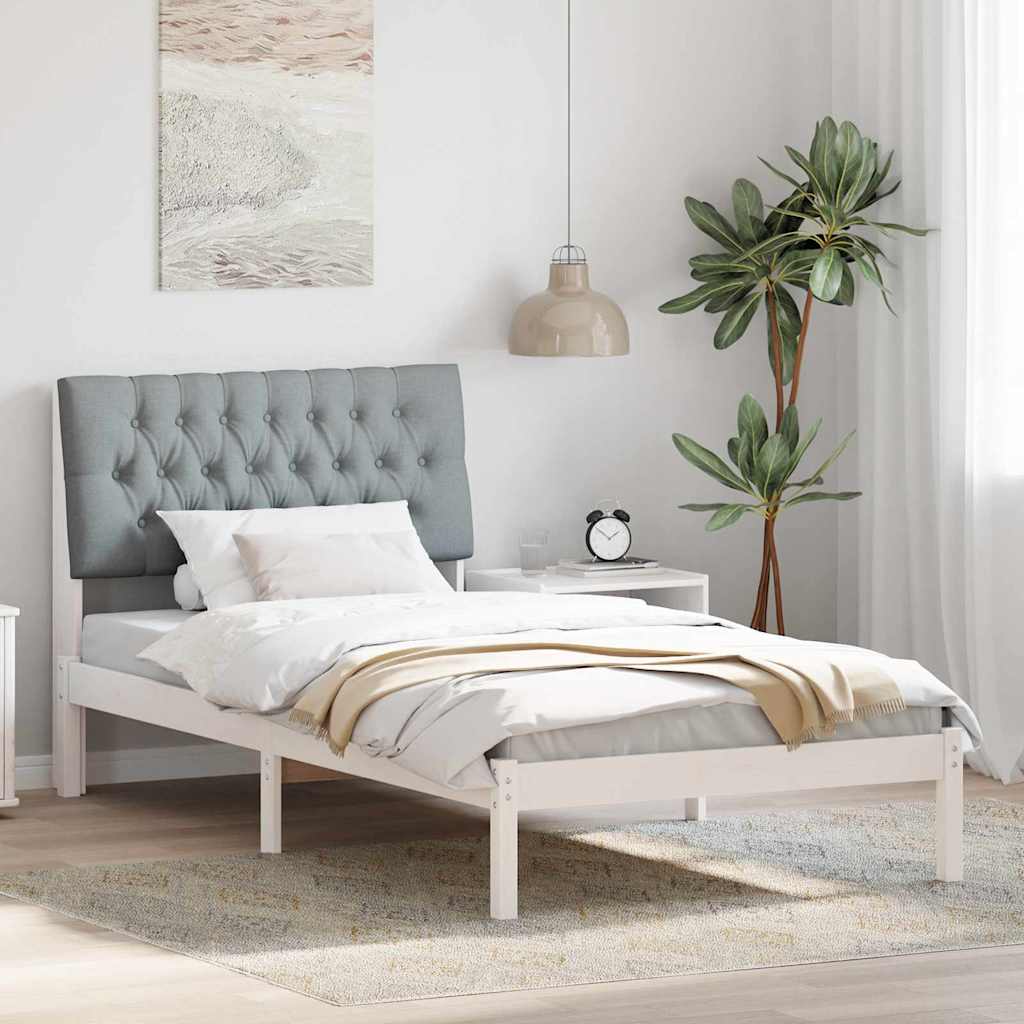 vidaXL Estrutura de Cama com Cabeceira Estofada Castanho 200 x 200 cm