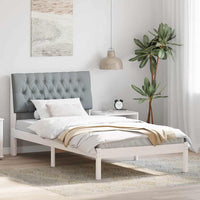 vidaXL Estrutura de Cama com Cabeceira Estofada Castanho 200 x 200 cm