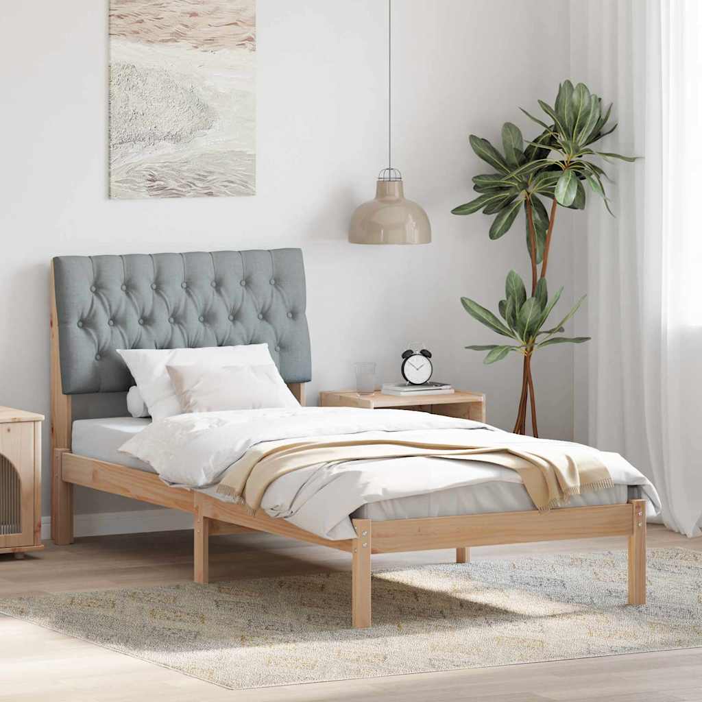 vidaXL Estrutura de Cama com Cabeceira Estofada Castanho 200 x 200 cm