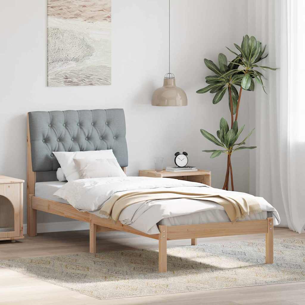 vidaXL Estrutura de Cama com Cabeceira Estofada Castanho 200 x 200 cm