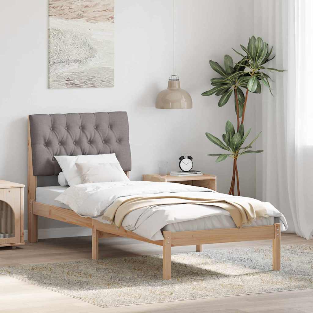 vidaXL Estrutura de Cama com Cabeceira Estofada Castanho 200 x 200 cm