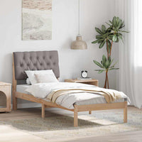 vidaXL Estrutura de Cama com Cabeceira Estofada Castanho 200 x 200 cm
