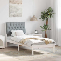 vidaXL Estrutura de Cama com Cabeceira Estofada Castanho 200 x 200 cm