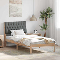 vidaXL Estrutura de Cama com Cabeceira Estofada Castanho 200 x 200 cm