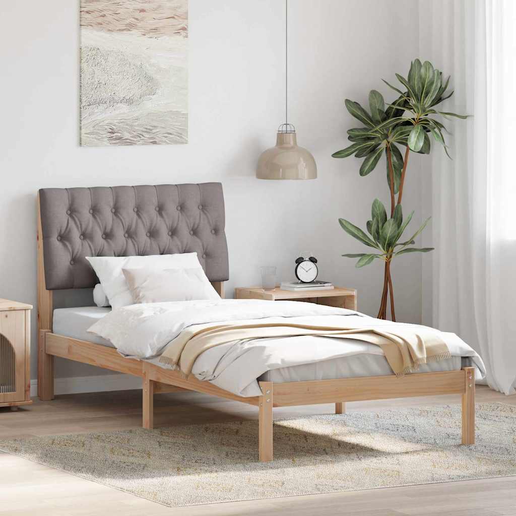 vidaXL Estrutura de Cama com Cabeceira Estofada Castanho 200 x 200 cm