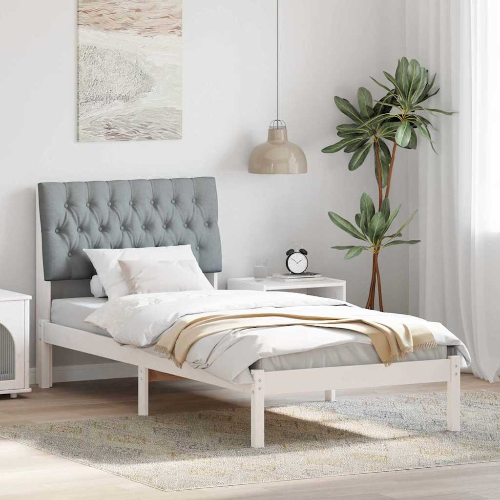 vidaXL Estrutura de Cama com Cabeceira Estofada Castanho 200 x 200 cm