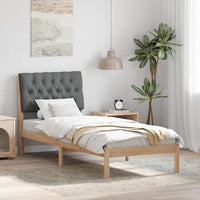 vidaXL Estrutura de Cama com Cabeceira Estofada Castanho 200 x 200 cm