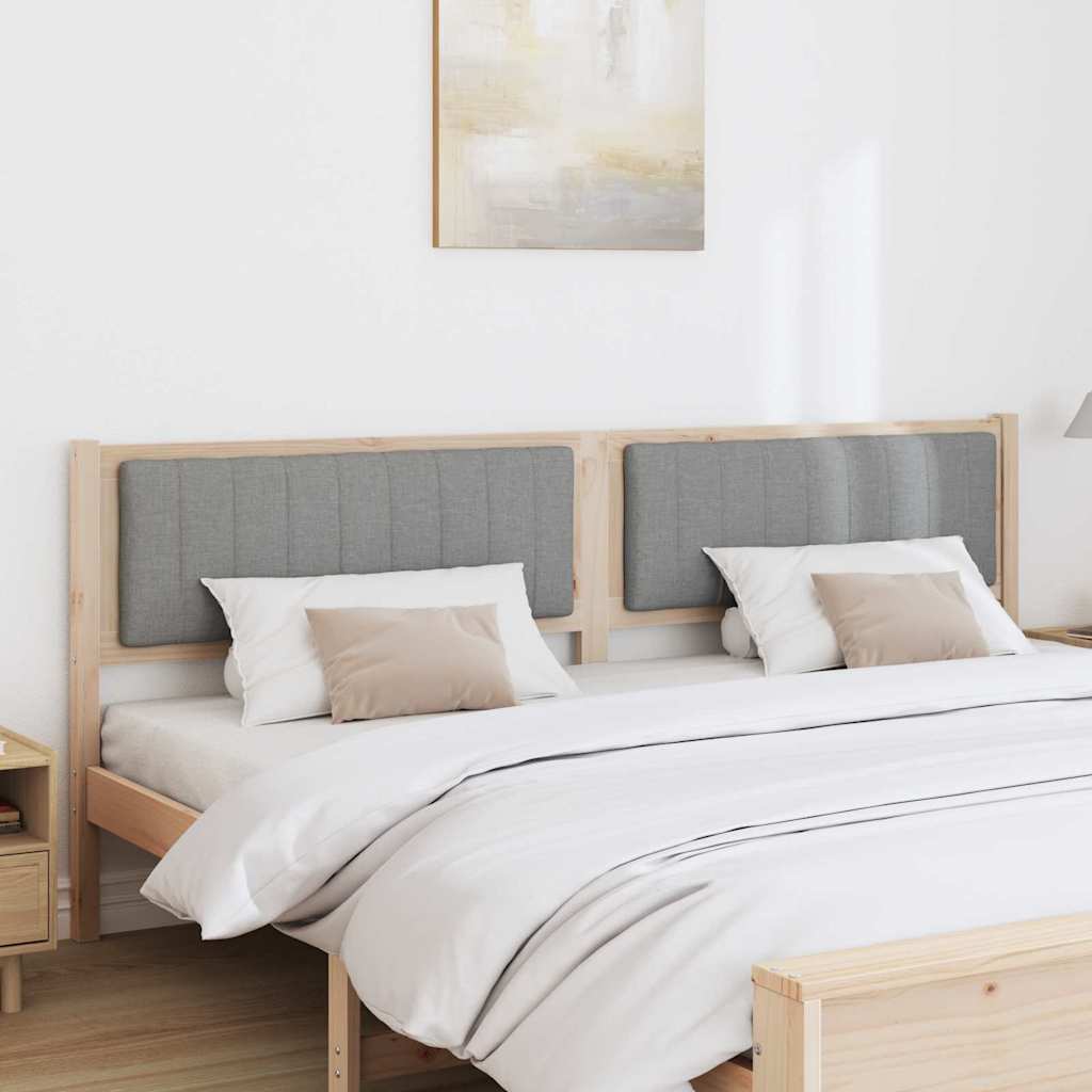 vidaXL Cabeceira estofada Castanho 200 cm Madeira de Pinheiro Sólida