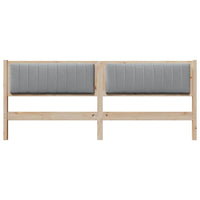 vidaXL Cabeceira estofada Castanho 200 cm Madeira de Pinheiro Sólida
