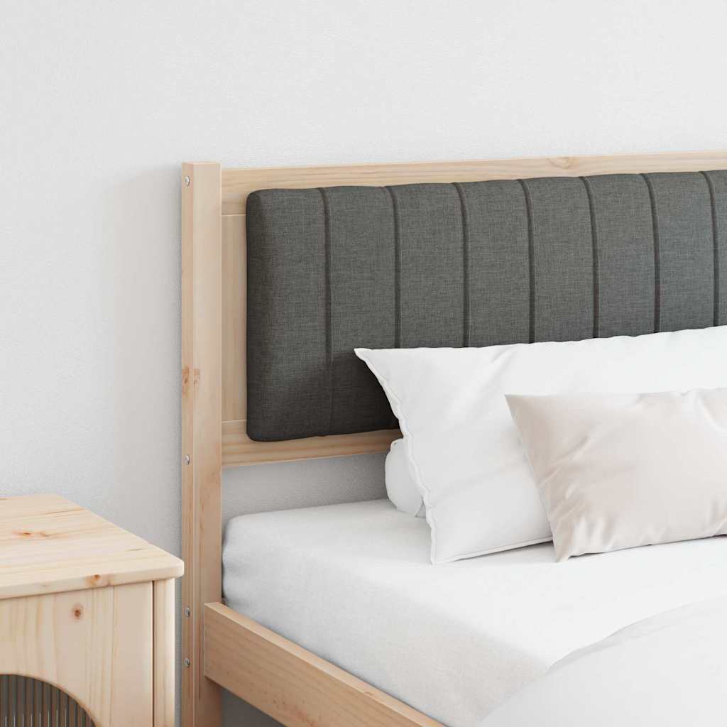 vidaXL Cabeceira estofada Castanho 200 cm Madeira de Pinheiro Sólida