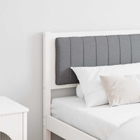 vidaXL Cabeceira estofada Castanho 200 cm Madeira de Pinheiro Sólida