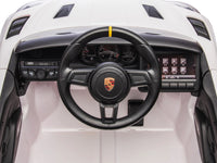 Porsche Spyder RS, 12 volt Kinder Accu Auto, rubberen banden, leder zitje en meer!