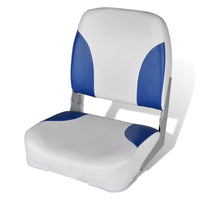 vidaXL Assentos barco 2 pcs encosto dobrável azul/branco 41x36x48 cm