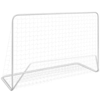 vidaXL Balizas de futebol com redes 2 pcs aço 182x61x122 cm aço branco