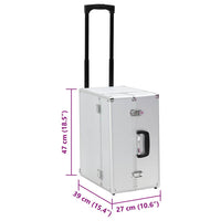 vidaXL Trólei estilo piloto 47x39x27 cm alumínio prateado