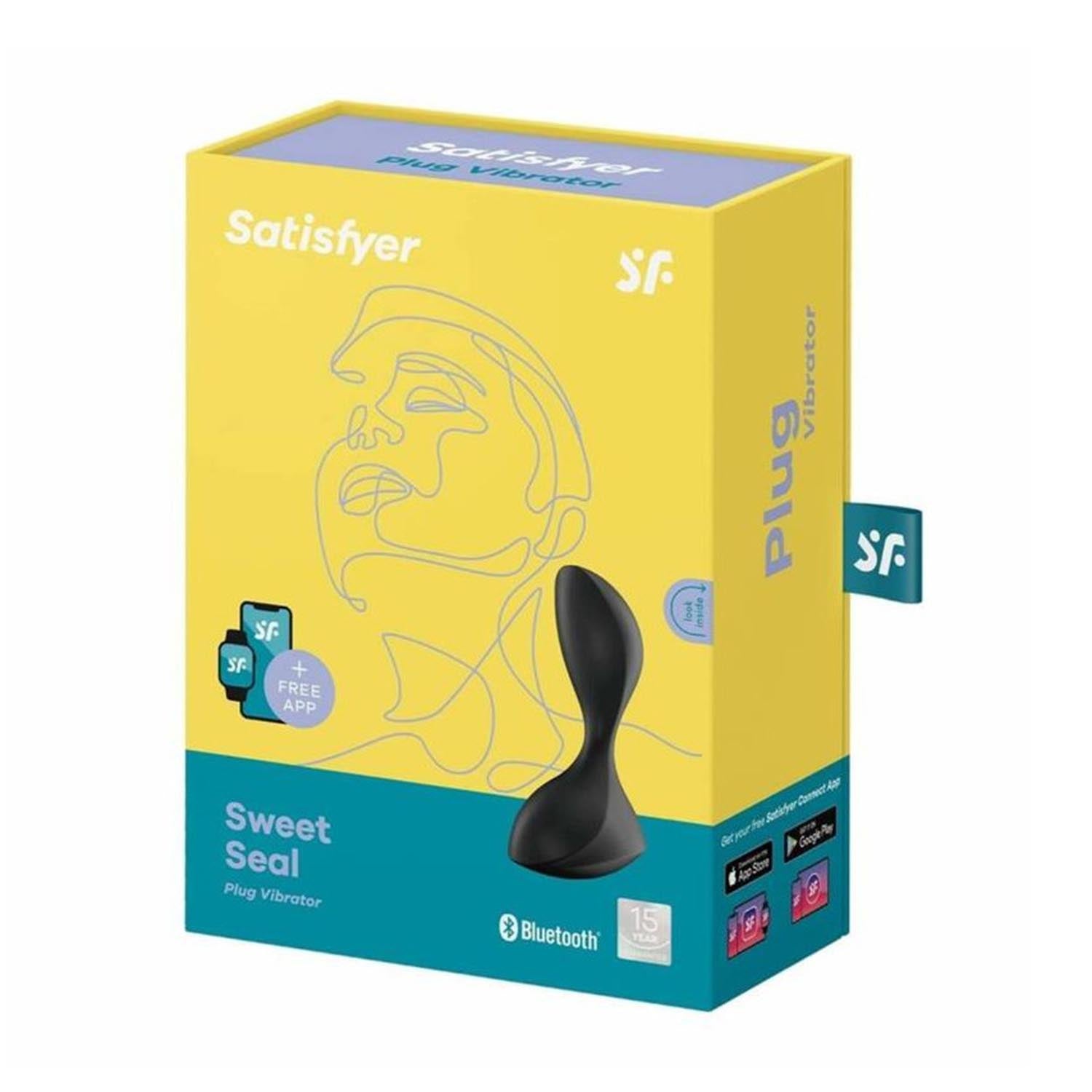 SATISFYER SWEET SEAL PLUG VIBRATOR NEGRO NEGRO CON APP 1UN
