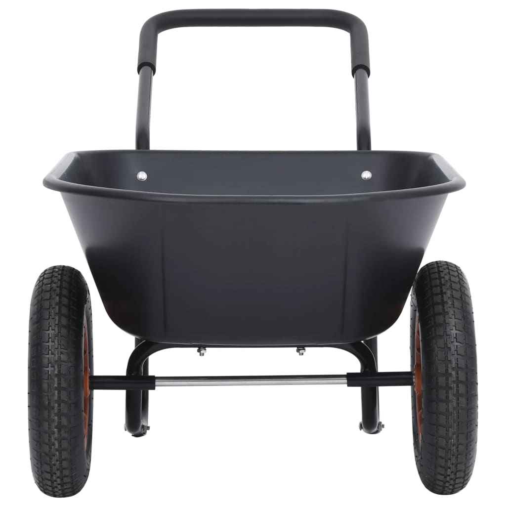 vidaXL Carrinho de mão 78 L 100 kg preto e laranja