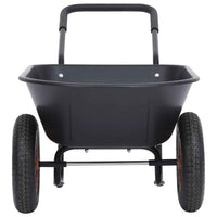 vidaXL Carrinho de mão 78 L 100 kg preto e laranja