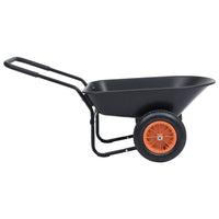 vidaXL Carrinho de mão 78 L 100 kg preto e laranja