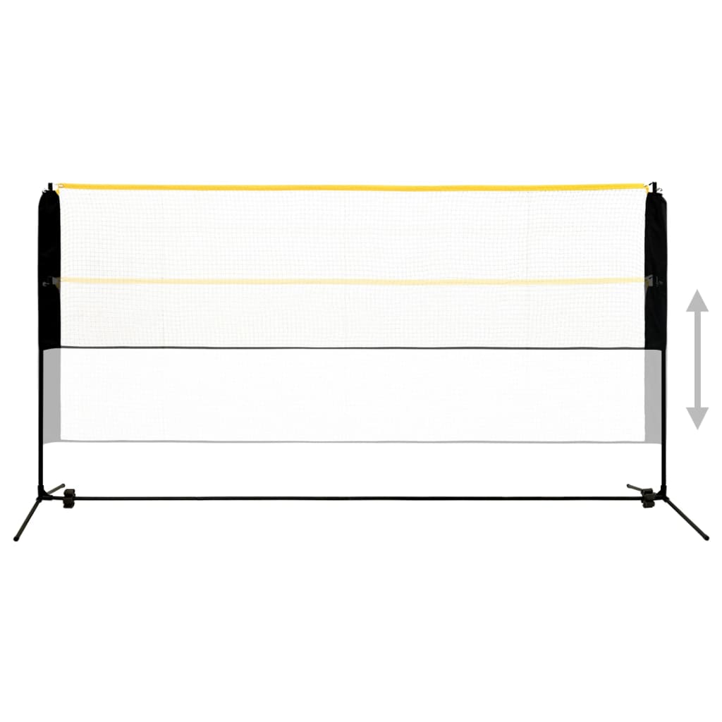 vidaXL Rede de badmínton ajustável 300x103x94-158 cm metal