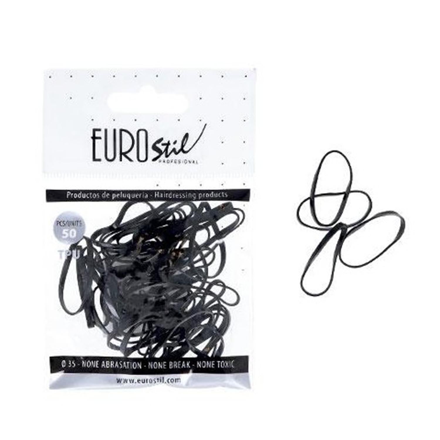 EUROSTIL CABELLO BOLSA DE GOMAS NEGRAS 50UN