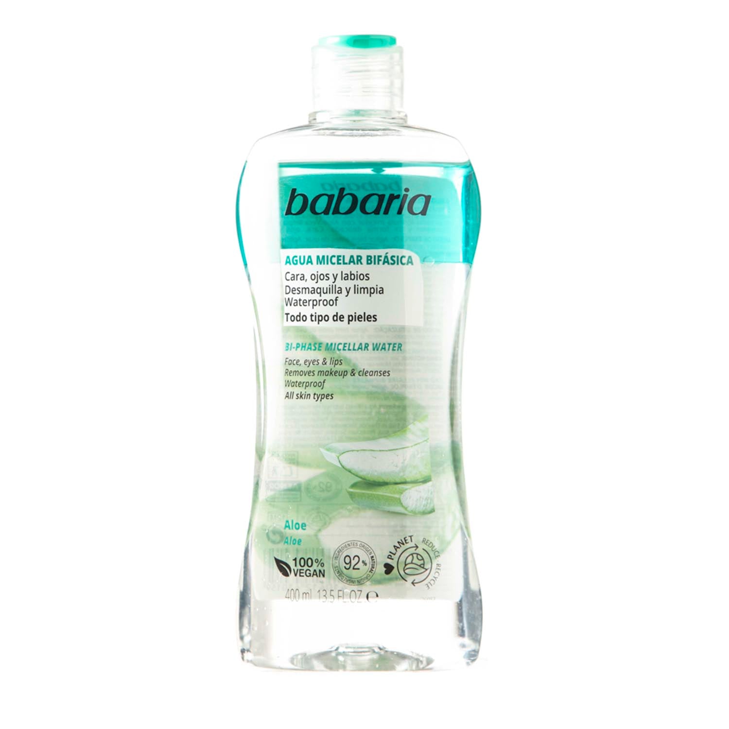 BABARIA ALOE VERA AGUA MICELAR BI-PHASE TODO TIPO DE PIELES 400ML